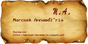 Marcsek Annamária névjegykártya
